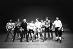 New York City Ballet rehearsal of "Ives, Songs" with Jerome Robbins and dancers, at center is Russell Kaiser, choreography by Jerome Robbins (New York)