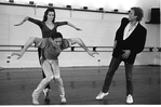 New York City Ballet rehearsal of "Barber Violin Concerto" with Peter Martins and dancers Merrill Ashley and guest artist David Parsons, choreography by Peter Martins (New York)