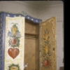 New York City Ballet photograph of Balanchine's cat Mourka in a  cabinet  designed and painted by George Balanchine (New York)