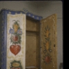 New York City Ballet photograph of Balanchine's cat Mourka in a  cabinet  designed and painted by George Balanchine (New York)