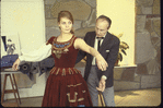 New York City Ballet costume fitting for "Don Quixote" with Karin von Aroldingen and George Balanchine, choreography by George Balanchine (New York)