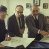 New York City Ballet costume fitting with Barbara Karinska, George Balanchine and designer Esteban Frances, choreography by George Balanchine (New York)