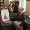 New York City Ballet costume fittings for "Don Quixote" with costumer Barbara Karinska and George Balanchine, choreography by George Balanchine (New York)