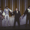 New York City Ballet: George Balanchine  takes a bow with Ib Andersen, Adam Luders and Jacques d'Amboise after premiere of "Davidsbündlertänze", choreography by George Balanchine (New York)