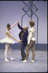 New York City Ballet: George Balanchine, Suzanne Farrell and Peter Martins on set for PBS/WNET Dance in America filming of "Jewels" (Diamonds), choreography by George Balanchine (Nashville)