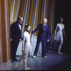 New York City Ballet George Balanchine takes a bow with conductor Robert Irving, Karin von Aroldingen and Colleen Neary after the Premiere of "Kammermusik No. 2", choreography by George Balanchine (New York)