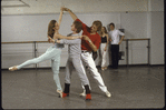 New York City Ballet - rehearsal of "A Schubertiad" with Heather Watts, Bart Cook and Peter Martins, at left Maria Calegari and Joseph Duell, choreography by Peter Martins (New York)