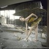 New York City Ballet dancer Violette Verdy poses amidst the construction of the new Saratoga Performing Arts Center (Saratoga)