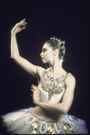 New York City Ballet - studio portrait of Suzanne Farrell in costume for "Jewels" (Diamonds), choreography by George Balanchine (New York)