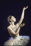 New York City Ballet - studio portrait of Suzanne Farrell in costume for "Jewels" (Diamonds), choreography by George Balanchine (New York)