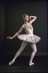 New York City Ballet - studio portrait of Suzanne Farrell in costume for "Jewels" (Diamonds), choreography by George Balanchine (New York)