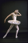 New York City Ballet - studio portrait of Suzanne Farrell in costume for "Jewels" (Diamonds), choreography by George Balanchine (New York)