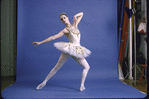 New York City Ballet - studio portrait of Suzanne Farrell in costume for "Jewels" (Diamonds), choreography by George Balanchine (New York)