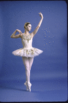 New York City Ballet - studio portrait of Suzanne Farrell in costume for "Jewels" (Diamonds), choreography by George Balanchine (New York)