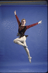 New York City Ballet - studio portrait of Bart Cook in costume for "Jewels" (Rubies), choreography by George Balanchine (New York)