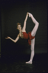 New York City Ballet - studio portrait of Colleen Neary in costume for "Jewels" (Rubies), choreography by George Balanchine (New York)