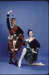 New York City Ballet studio portrait of Sara Leland and Helgi Tomasson in costume for "Union Jack ", choreography by George Balanchine (New York)