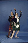 New York City Ballet studio portrait of Sara Leland and Helgi Tomasson in costume for "Union Jack ", choreography by George Balanchine (New York)