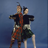 New York City Ballet studio portrait of Sara Leland and Helgi Tomasson in costume for "Union Jack ", choreography by George Balanchine (New York)