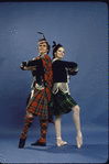 New York City Ballet studio portrait of Sara Leland and Helgi Tomasson in costume for "Union Jack ", choreography by George Balanchine (New York)