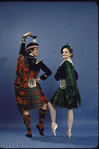 New York City Ballet studio portrait of Sara Leland and Helgi Tomasson in costume for "Union Jack ", choreography by George Balanchine (New York)