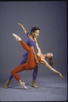 New York City Ballet dancers Heather Watts and Jock Soto in a studio photo in costume for "Calcium Light Night", choreography by Peter Martins (New York)