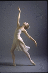 New York City Ballet dancer Heather Watts in a studio portrait in costume for "Tchaikovsky Pas de Deux", choreography by George Balanchine (New York)