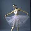 New York City Ballet dancer Melinda Roy in a studio portrait in costume for "Valse Fantasie", choreography by George Balanchine (New York)