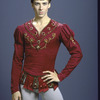 New York City Ballet dancer Christopher d'Amboise in a studio portrait costumed for "Jewels" (Rubies), choreography by George Balanchine (New York)