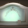 New York City Ballet production of "Jewels" with set models for Emeralds by designer Peter Harvey, choreography by George Balanchine (New York)