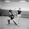 New York City Ballet rehearsal of "Movements for Piano and Orchestra" with George Balanchine, Diana Adams and Jacques d'Amboise, choreography by George Balanchine (New York)