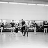 New York City Ballet rehearsal of "Movements for Piano and Orchestra" with Gloria Govrin, Leslie Ruchala, Suzanne Farrell, George Balanchine and Jacques d'Amboise, Ellen Shire and Patricia Neary, choreography by George Balanchine (New York)