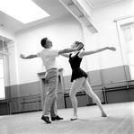 New York City Ballet rehearsal of "Arcade" with Suzanne Farrell and John Taras, choreography by John Taras (New York)