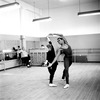 New York City Ballet rehearsal of "Arcade" with John Taras (seated), Suzanne Farrell and Arthur Mitchell, choreography by John Taras (New York)