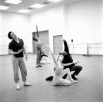 New York City Ballet rehearsal of "Afternoon of a Faun:" with Edward Villella, Jerome Robbins and Patricia McBride, choreography by Jerome Robbins (New York)