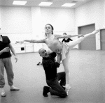 New York City Ballet rehearsal of "Afternoon of a Faun:" with Edward Villella, Jerome Robbins and Patricia McBride, choreography by Jerome Robbins (New York)