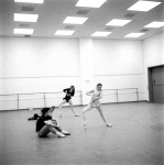 New York City Ballet rehearsal of "Afternoon of a Faun:" with Edward Villella, Jerome Robbins and Patricia McBride, choreography by Jerome Robbins (New York)