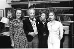 New York City Ballet Master George Balanchine with committee to plan Gala for premiere of "Dybbuk", Countess de Brantes, George Balanchine, Phyllis Kennedy, and Barbara Bellin (New York)