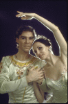 Patricia McBride and Jacques d'Amboise in costume for a New York City Ballet production of "The Nutcracker." (New York)