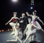 New York City Ballet - Newsweek cover shot of George Balanchine with dancers clockwise from Patricia Neary (kneeling), Patricia McBride, Suzanne Farrell and Gloria Govrin (New York)