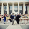 New York City Ballet - George Balanchine and Igor Stravinsky with dancers on the plaza at Lincoln Center, left Jacques d'Amboise, Suki Schorer, right Susan Kendall, Suzanne Farrell and Karin von Aroldingen (New York)