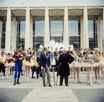 New York City Ballet - George Balanchine and Igor Stravinsky with dancers on the plaza at Lincoln Center, left Jacques d'Amboise, Suki Schorer, right Susan Kendall, Suzanne Farrell and Karin von Aroldingen (New York)