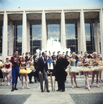 New York City Ballet - George Balanchine and Igor Stravinsky with dancers on the plaza at Lincoln Center, left Jacques d'Amboise, Suki Schorer, right Susan Kendall, Suzanne Farrell and Karin von Aroldingen (New York)