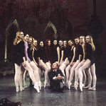 New York City Ballet - George Balanchine (center) Susan Hendl, Lynn Stetson, Deborah Flomine, Marjorie Spohn, Virginia Stuart, Susan Pilarre (Pillarsdorf), Linda Merrill, Renee Estopinal, Kathleen Haigney, Giselle Roberge, Diane Bradshaw, Merrill Ashley, Glorianne Hicks and Gelsey Kirkland (New York)