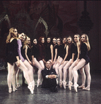 New York City Ballet - George Balanchine (center) Susan Hendl, Lynn Stetson, Deborah Flomine, Marjorie Spohn, Virginia Stuart, Susan Pilarre (Pillarsdorf), Linda Merrill, Renee Estopinal, Kathleen Haigney, Giselle Roberge, Diane Bradshaw, Merrill Ashley, Glorianne Hicks and Gelsey Kirkland (New York)