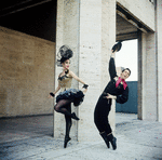 New York City Ballet - publicity photo Gloria Govrin and Anthony Blum on the plaza at State Theater Lincoln Center (New York)