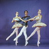 New York City Ballet - Studio photo Marjorie Spohn, Robert Maiorano and Johnna Kirkland in costume for "Ballet Imperial", choreography by George Balanchine (New York)