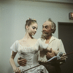 New York City Ballet - studio portrait of George Balanchine and Suzanne Farrell in "Don Quixote", choreography by George Balanchine (New York)