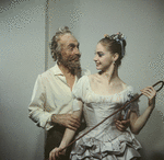 New York City Ballet - studio portrait of George Balanchine and Suzanne Farrell in "Don Quixote", choreography by George Balanchine (New York)