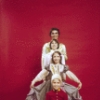 Studio portrait of Jacques d'Amboise and son Christopher, twin daughters Charlotte and Catherine (bunny),  all in costume for a New York City Ballet production of "The Nutcracker." (New York)